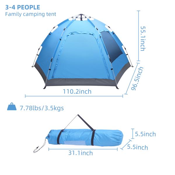 Automatic Pop-Up Waterproof Family Tent