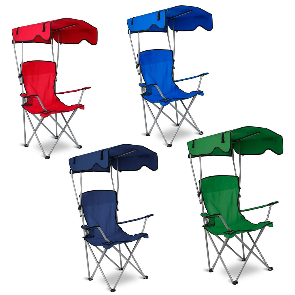 1Pc Foldable Camping Chair With Canopy