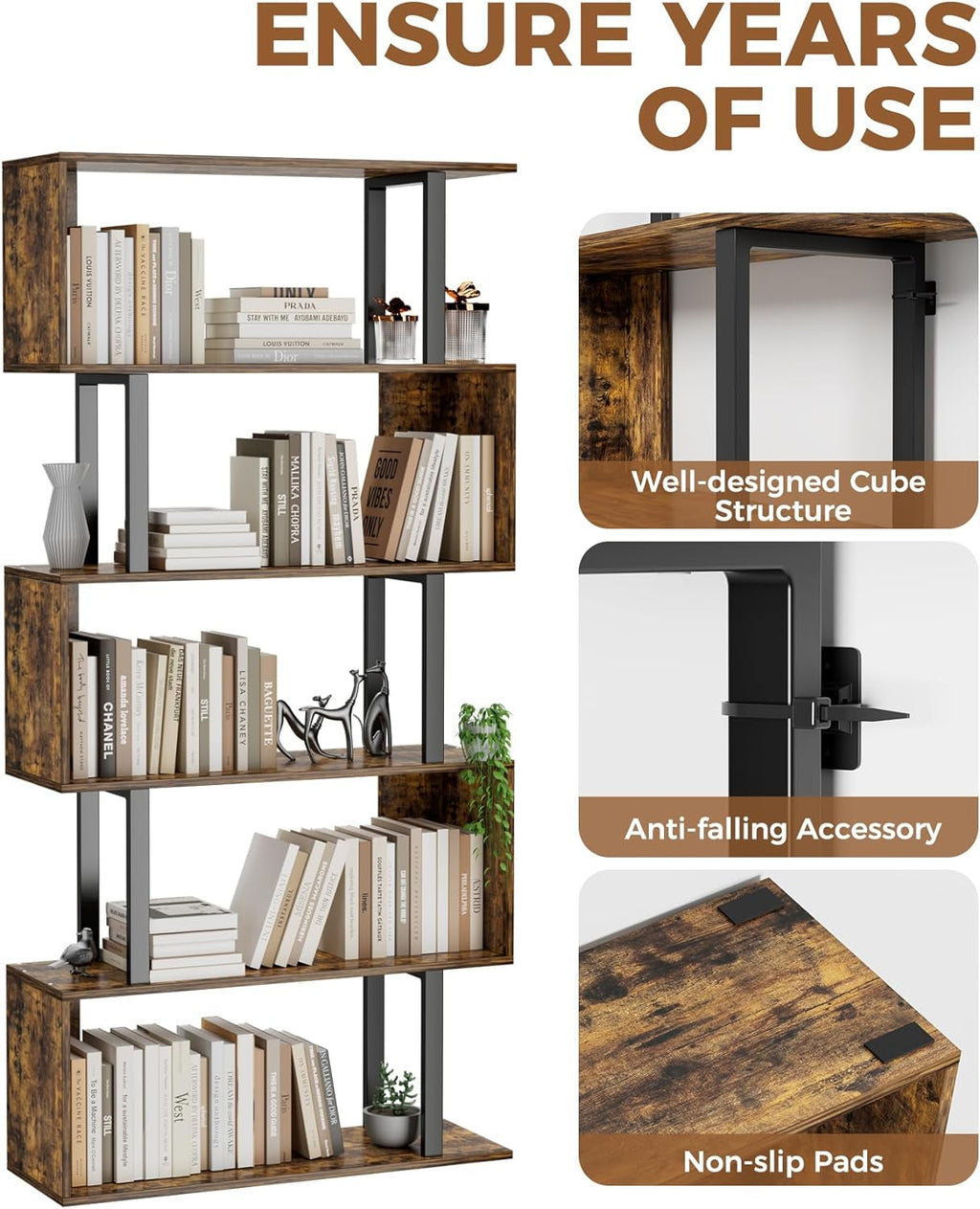 5-Tier S Shaped Shelving Unit