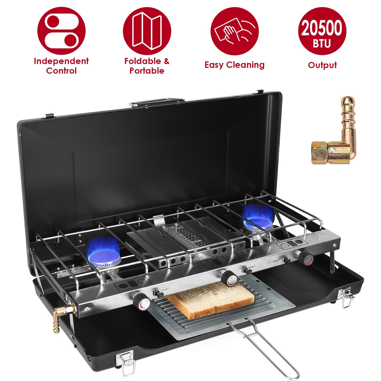 3 Burner Foldable Camping Stove